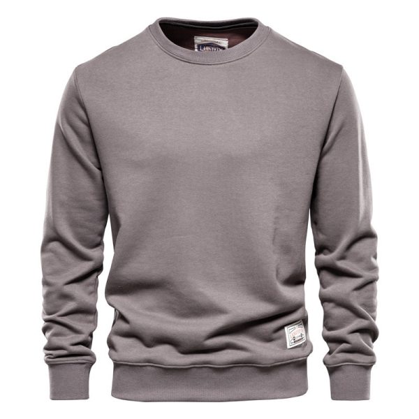 Men's Loose Round Neck Men's Sweater Solid Color Casual - Image 5