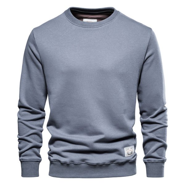 Men's Loose Round Neck Men's Sweater Solid Color Casual - Image 4