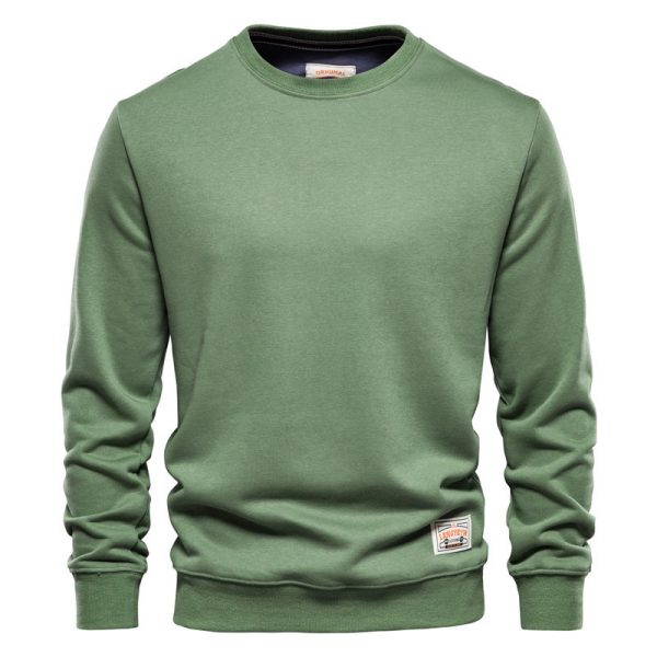 Men's Loose Round Neck Men's Sweater Solid Color Casual - Image 2