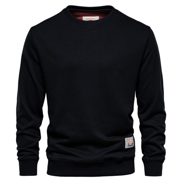 Men's Loose Round Neck Men's Sweater Solid Color Casual - Image 3