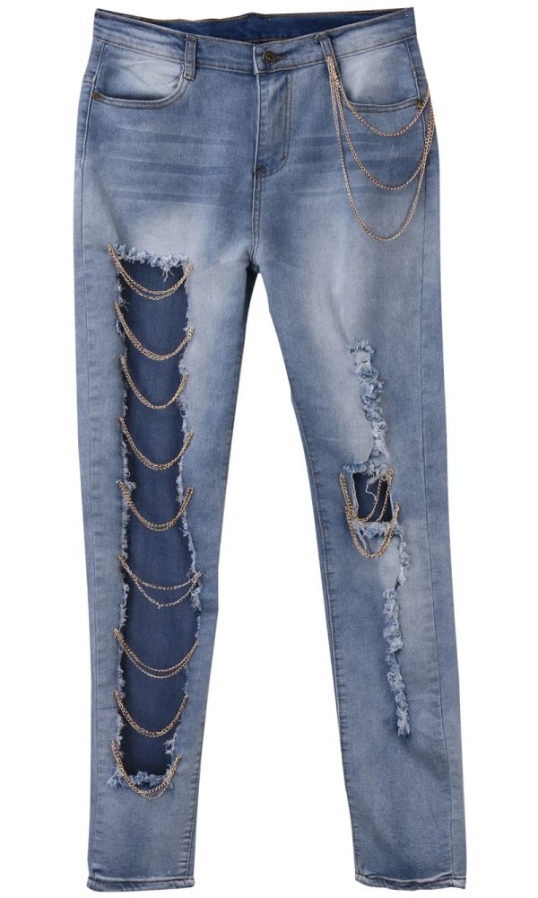 Women's exaggerated big ripped jeans - Image 5