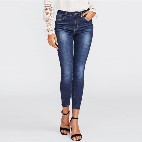 Women's beaded skinny jeans - Image 3