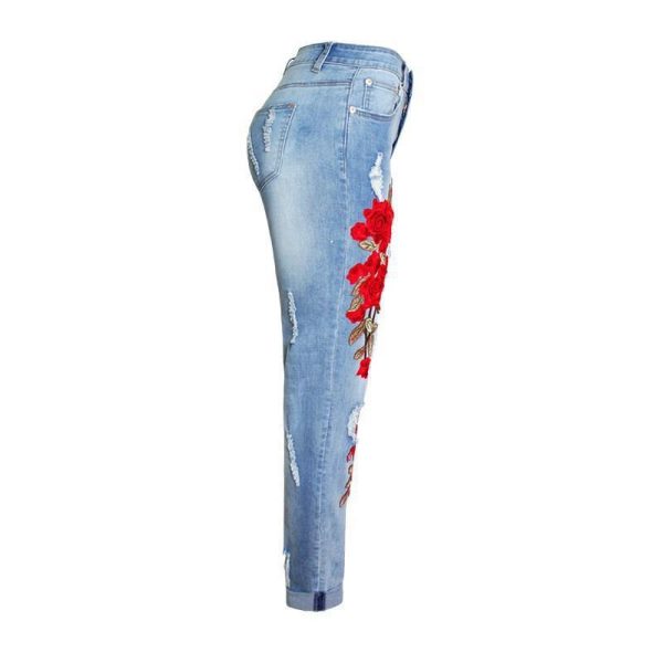Summer Long Jeans Loose Women Hole Pants Plus Size - Image 2