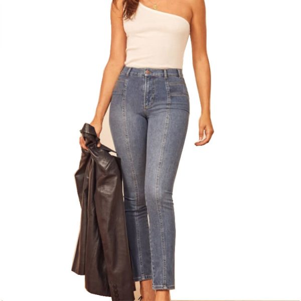 Stitching slimming ladies jeans - Image 2