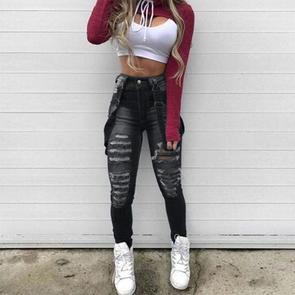 High-rise ripped jeans - Image 2