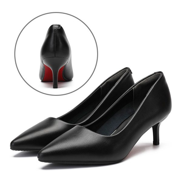 Leather Work Shoes Women Black - Image 7