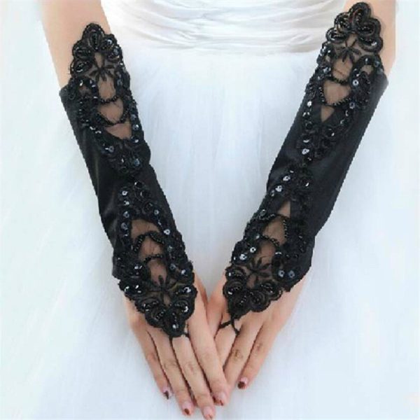 Wedding satin gloves - Image 3