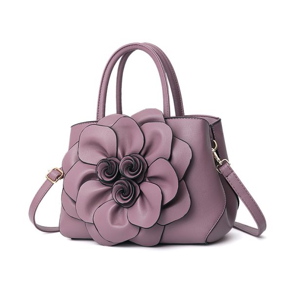 PU leather flower portable shoulder bag - Image 8