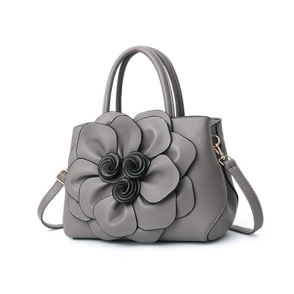 PU leather flower portable shoulder bag - Image 4