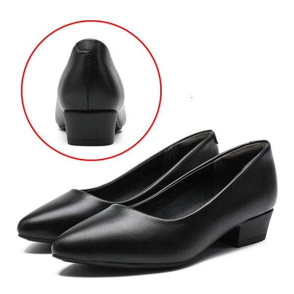 Leather Work Shoes Women Black - Image 4