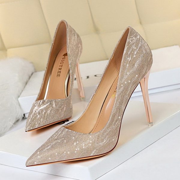 Champagne Main Wedding Bridal Shoes Wedding Shoes - Image 2