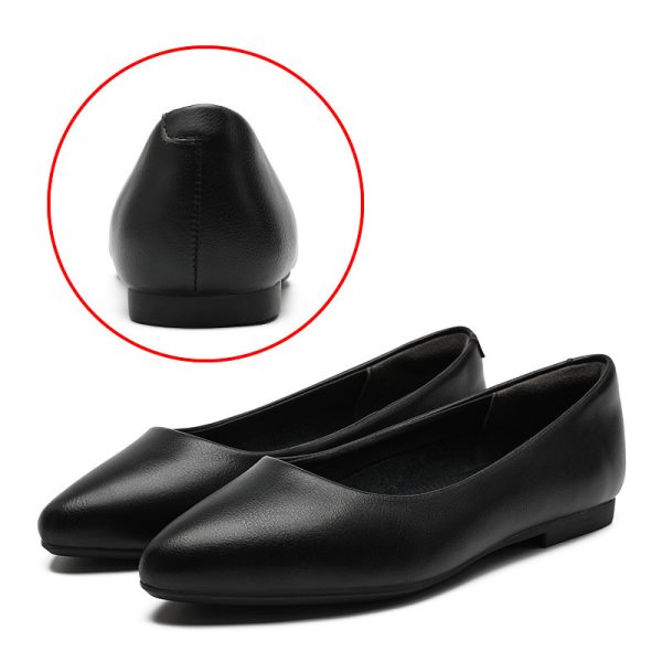 Leather Work Shoes Women Black - Image 3