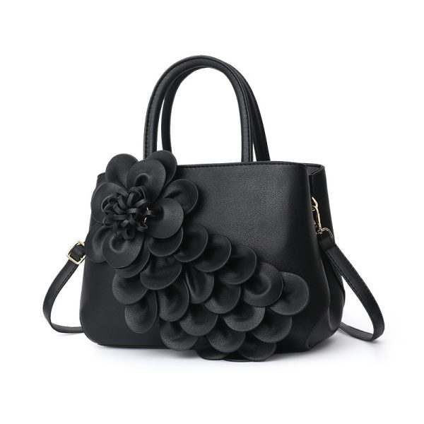 PU leather flower portable shoulder bag - Image 3
