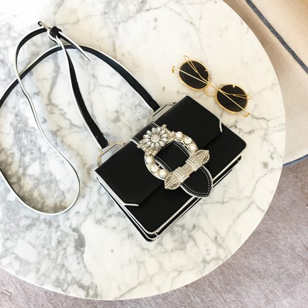 Fashion Designer Famous Bags For Women Designer Diamond Lock Bags Quality PU Leather Women Handbags Elegant Lady Shoulder Bags - Image 2