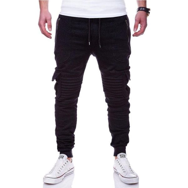 Sports Pants Striped Pleated Casual Men - Image 3