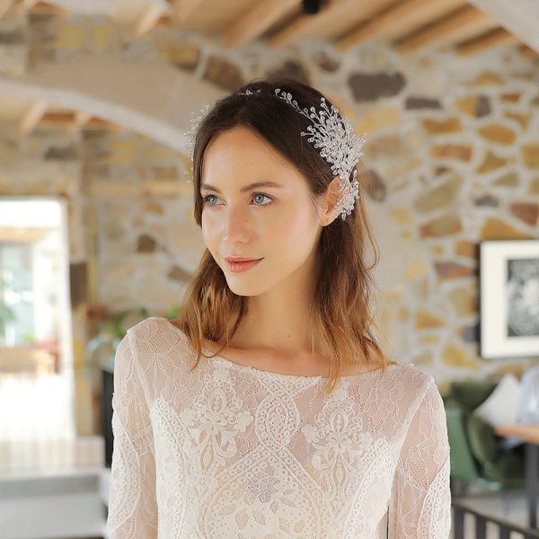 Hand-woven Rhinestone Headband Wedding Dress Headdress - Image 2