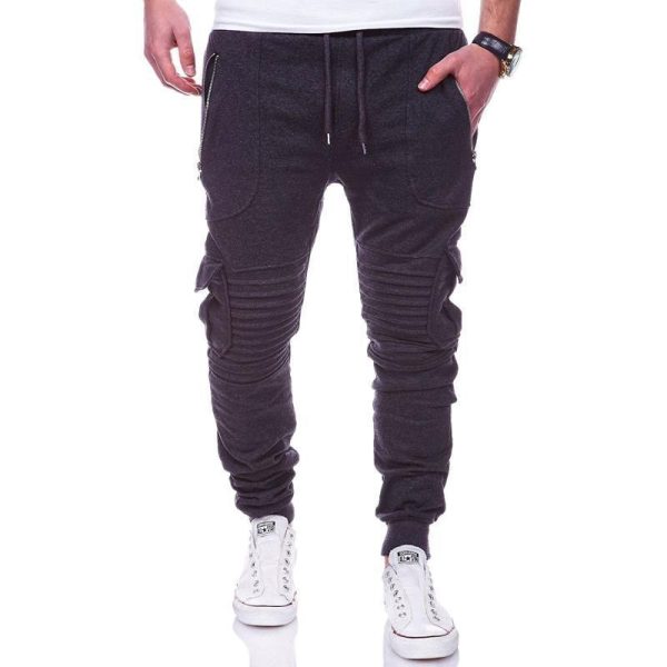 Sports Pants Striped Pleated Casual Men - Image 5