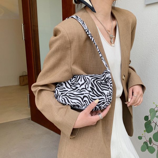Women Handbag Butterfly Cow Leopard Printed Pattern Underarm Bags Small Shoulder Bag - Image 4