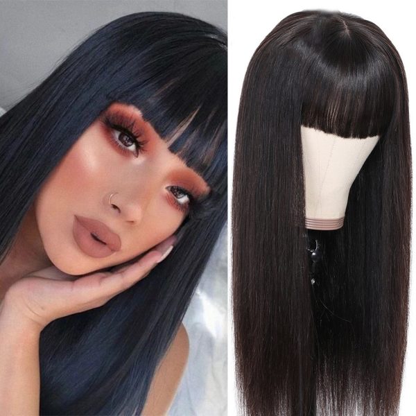 Qi Bangs Headgear Upside Down Real Human Hair - Image 4