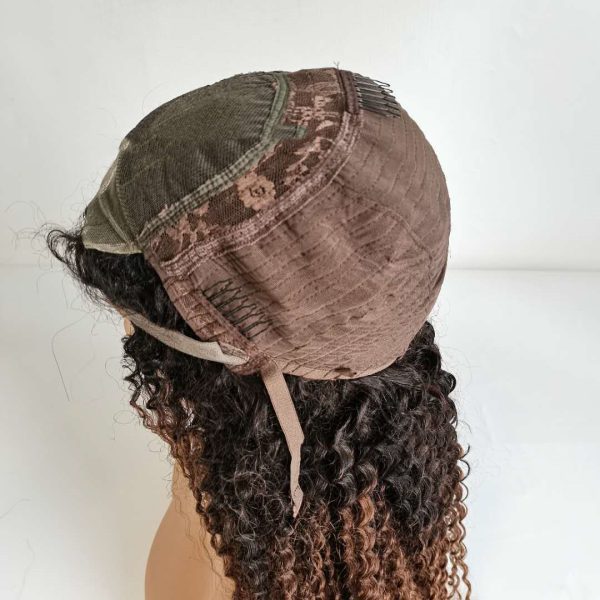10A Ombre Human Hair Kinky Curly 4x4 Lace Front Wigs T1B 30 - Image 2