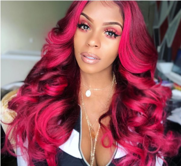 Ladies Wavy Long Curly Hair Lexin Rose Net Wig Set - Image 3