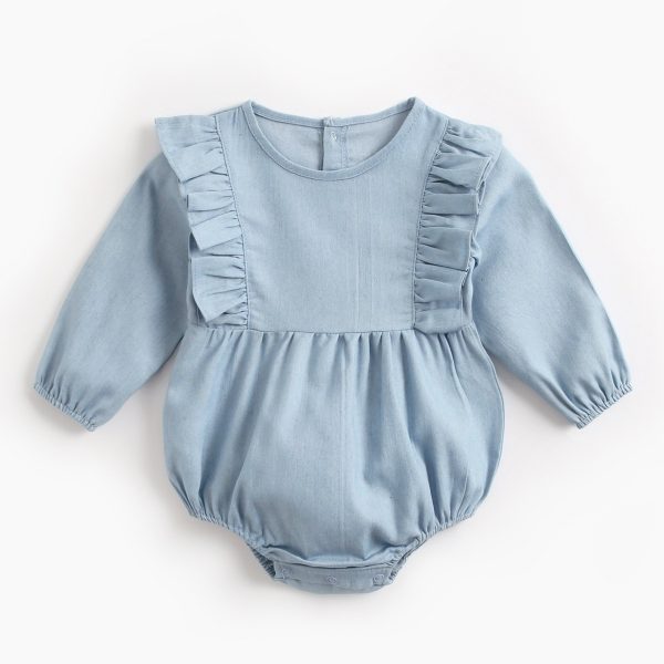 Baby Denim Clothes Bodysuit Wrap Fart Romper - Image 5