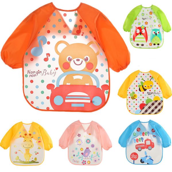 2021 EVA food clothes baby clothes children's long-sleeved anti-dressing clothes baby bib bib