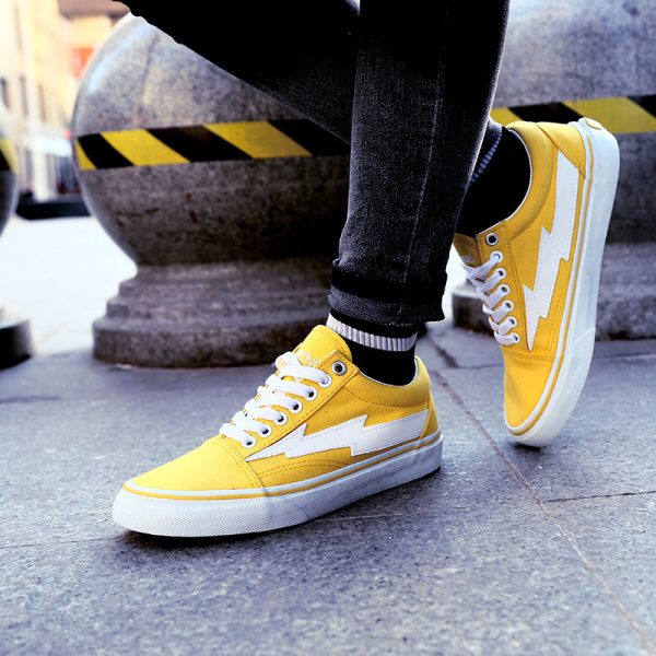 Lightning shoes for men and women couple models low to help retro vulcanized canvas skate shoes - Image 4