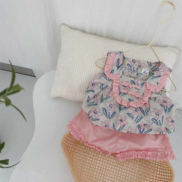 Lace top skirt suit baby clothes - Image 5