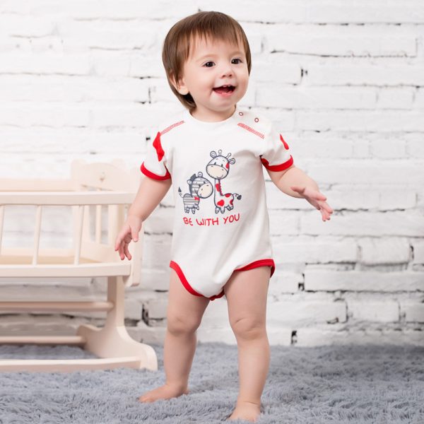 Baby Short-sleeved Fart Clothes Baby Jumpsuit Triangle Newborn Baby Romper Summer - Image 2