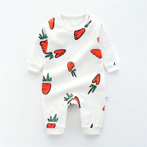 Baby Jumpsuit Spring And Autumn Cotton Baby Romper Romper Long-Sleeved Thin Spring Baby Clothes Bag Fart Clothes Spring Clothes - Image 2