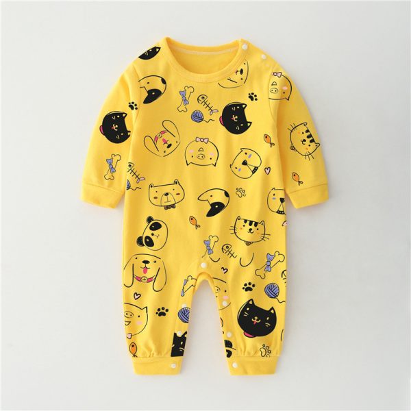 Baby Jumpsuit Spring And Autumn Cotton Baby Romper Romper Long-Sleeved Thin Spring Baby Clothes Bag Fart Clothes Spring Clothes - Image 4