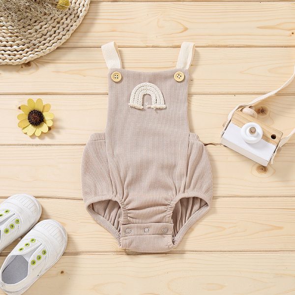 Rainbow Clothes Baby Boys And Girls Triangle Climbing Suit - Image 3