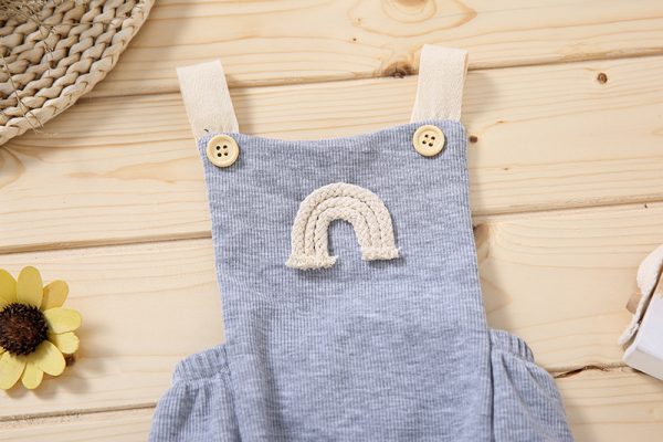 Rainbow Clothes Baby Boys And Girls Triangle Climbing Suit - Image 2