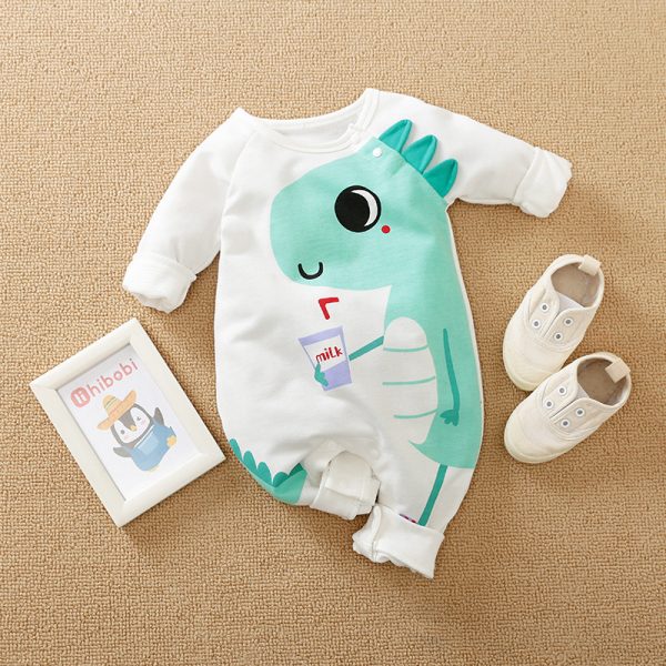 Cross-Border European And American Ins Baby Onesies Spring And Autumn Cotton Baby Cartoon Crawling Clothes Newborn Clothes Baby - Image 2