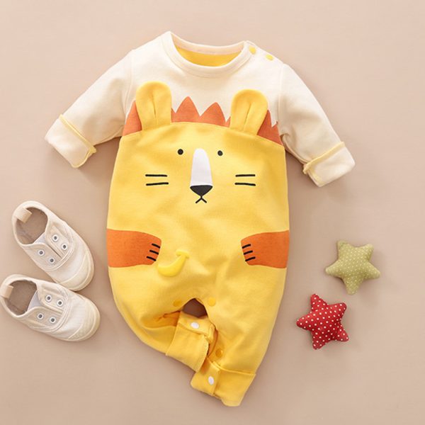 Cross-Border European And American Ins Baby Onesies Spring And Autumn Cotton Baby Cartoon Crawling Clothes Newborn Clothes Baby - Image 5