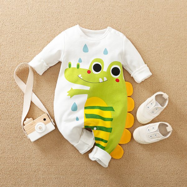 Cross-Border European And American Ins Baby Onesies Spring And Autumn Cotton Baby Cartoon Crawling Clothes Newborn Clothes Baby - Image 3