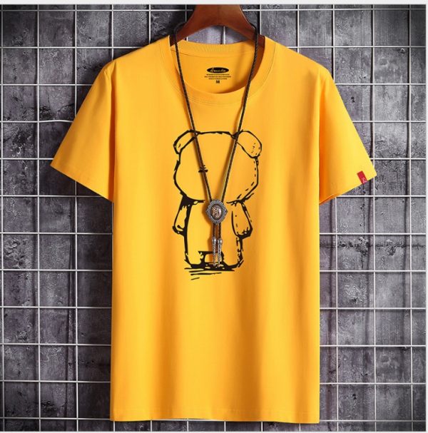 Mens Casual Bear Anime T Shirt - Image 2