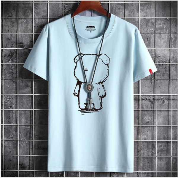 Mens Casual Bear Anime T Shirt - Image 5