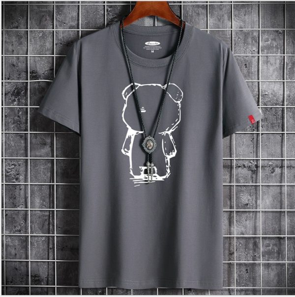 Mens Casual Bear Anime T Shirt - Image 4