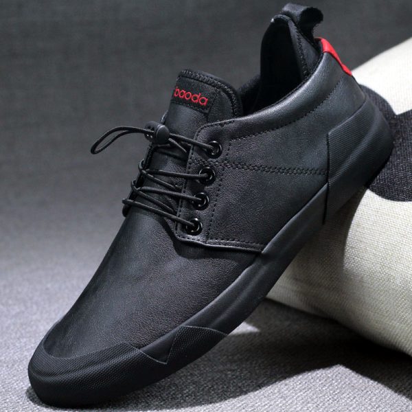 Fashion men shoes lace-up leather casual shoes - Image 5