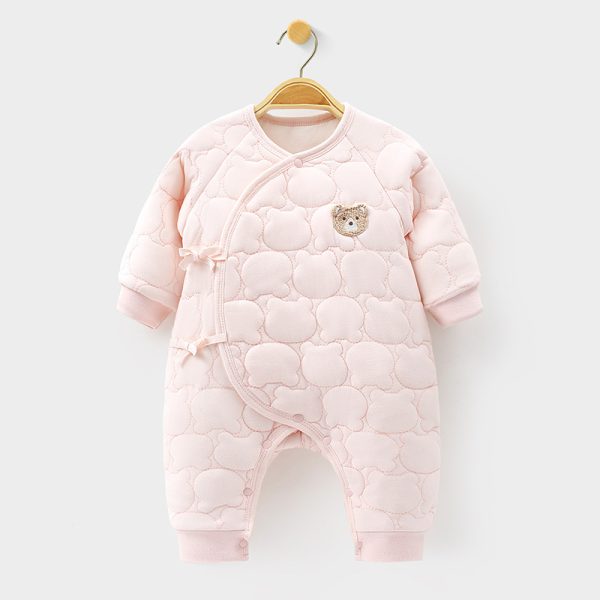 Baby Onesie Baby Warm Clip Cotton Thin Cotton Butterfly Clothes Ha Clothes Climbing Suit - Image 2