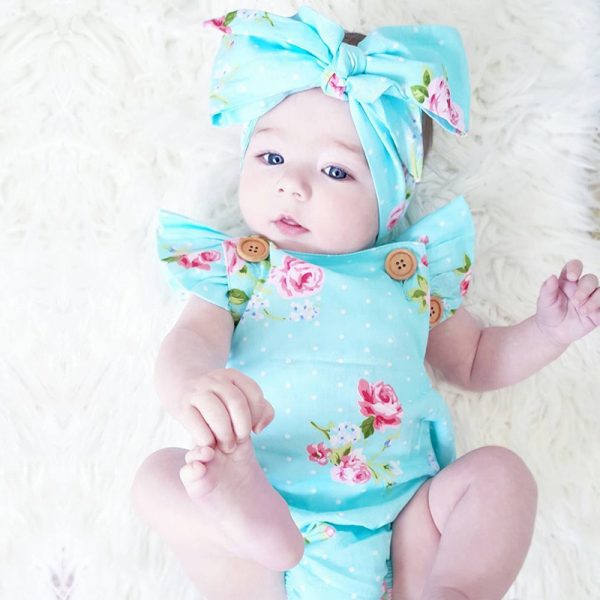 Newborn Baby Clothes Sleeveless Girl Clothes 2pcs set - Image 3