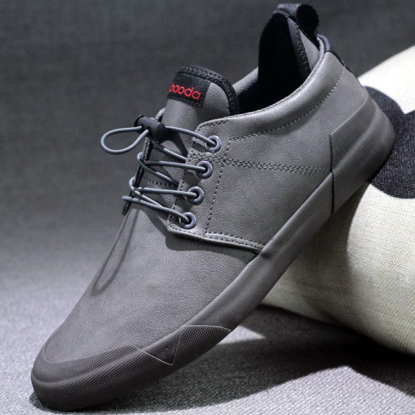 Fashion men shoes lace-up leather casual shoes - Image 6