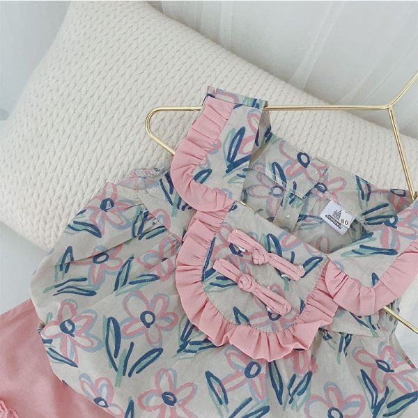 Lace top skirt suit baby clothes - Image 6