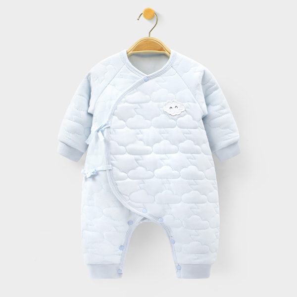 Baby Onesie Baby Warm Clip Cotton Thin Cotton Butterfly Clothes Ha Clothes Climbing Suit - Image 4