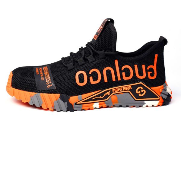 Indestructible Steel Toe Work Shoes For Men Letter Print Puncture Proof Sneakers - Image 10