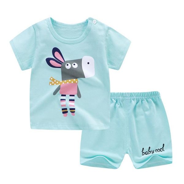 Children Clothes Baby Short Sleeved Shorts Two Piece Suit - Image 3