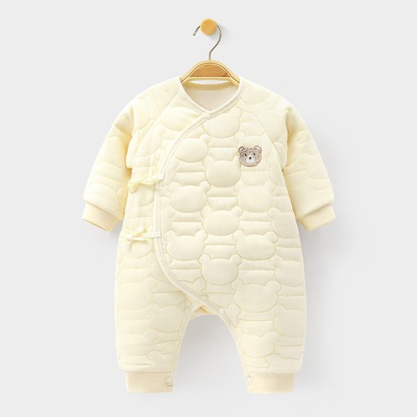 Baby Onesie Baby Warm Clip Cotton Thin Cotton Butterfly Clothes Ha Clothes Climbing Suit - Image 3
