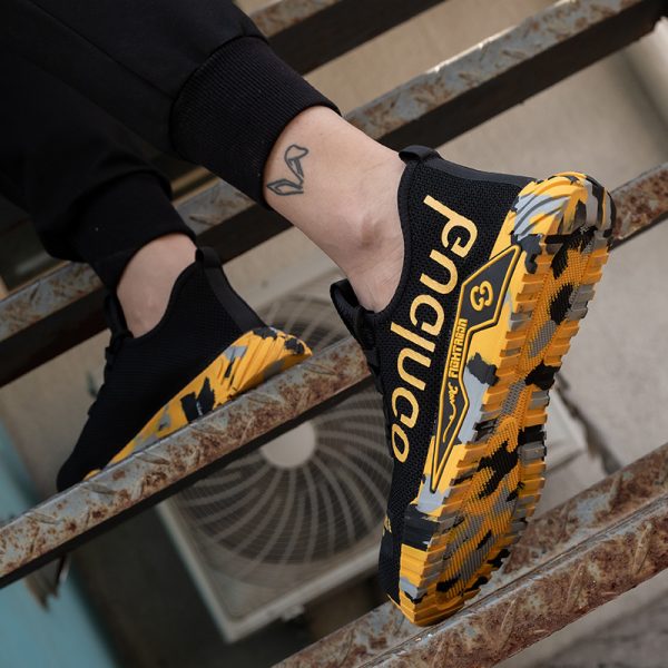 Indestructible Steel Toe Work Shoes For Men Letter Print Puncture Proof Sneakers - Image 4
